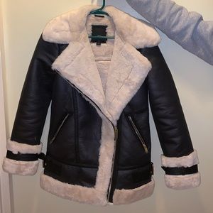 ASOS River Island faux shearling aviator jacket